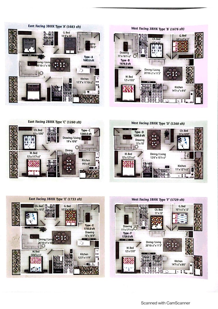 Floor Plan, raghavendras-mirra-panchajanya 2 Bedroom 1260 Sq.Ft. Apartment In Miyapur Hyderabad 8627333