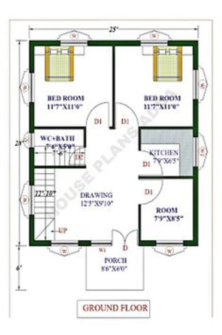 Floor Plan, badowala 3 Bedroom 800 Sq.Ft. Independent House In Badowala Dehradun 8627859