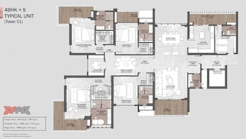 Floor Plan in 3.5 BHK Apartment at Silverglades The Legacy, Sector 63a – for Sale