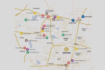 2 BHK Apartment – Map Location View at Platinum East Woods, Kannamangala - for Sale