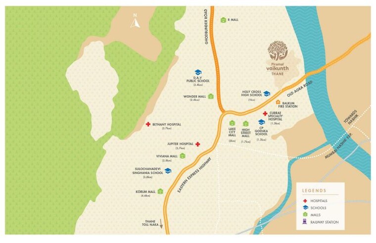 Map Location, piramal-vaikunth 2 Bedroom 518 Sq.Ft. Apartment In Balkum Pada Thane 8629667