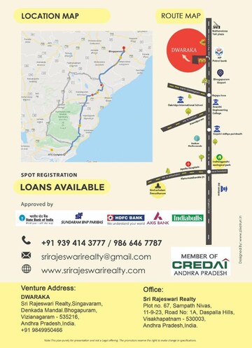  Plot – Map Location View at Bhogapuram - for Sale