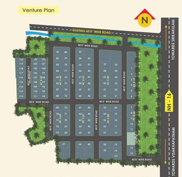  Plot – Map Location View at Bhogapuram - for Sale
