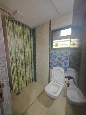 Bathroom in 3 BHK Apartment at Seawoods – for Rent
