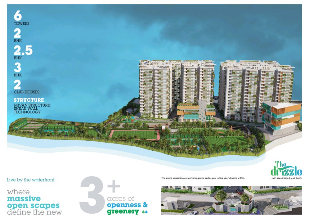 2 BHK + Pooja Room 1375 Sq.Ft. Apartment in Ananda The Drizzle