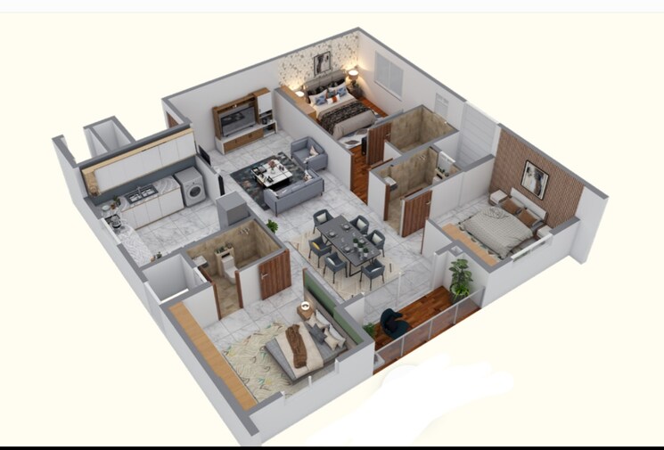Floor Plan, mana-vista 3 Bedroom 1476 Sq.Ft. Apartment In Gattahalli Bangalore 8632250
