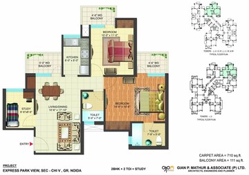 Floor Plan in 2 BHK Apartment at Nimbus Express Park View - II, Chi V Greater Noida – for Sale