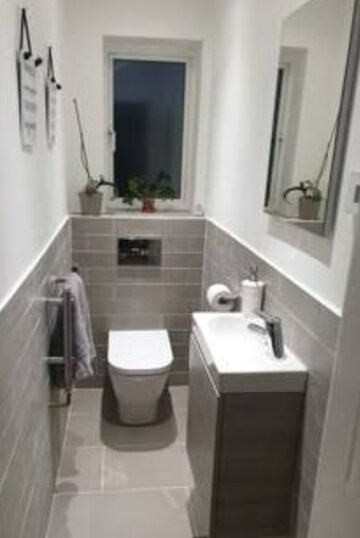 Bathroom in 1 BHK Builder Floor at Saket – for Rent