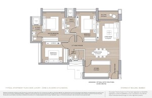 Floor Plan in 3 BHK Apartment at Oberoi Eternia, Mulund West – for Sale