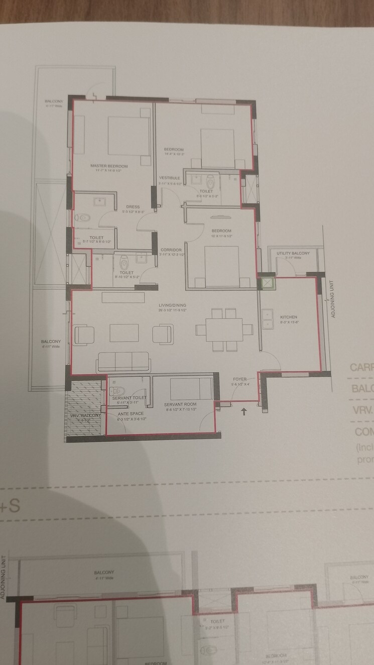 Floor Plan, vatika-seven-elements 3 Bedroom 2090 Sq.Ft. Apartment In Sector 89a Gurgaon 8633058