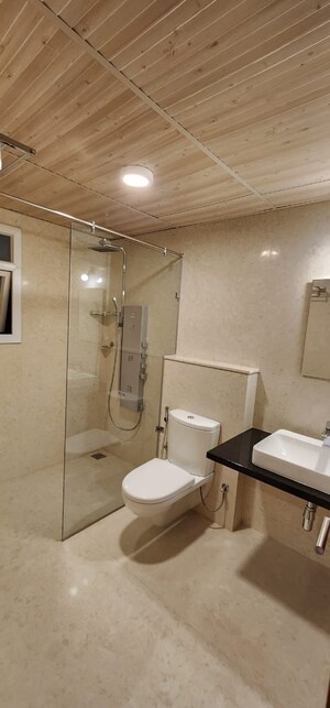 Bathroom in 3 BHK Apartment at Prestige Woodland Park, Cooke Town – for Rent