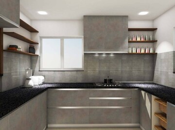 Kitchen in 3 BHK Apartment at Rajapushpa Atria, Gachibowli – for Rent