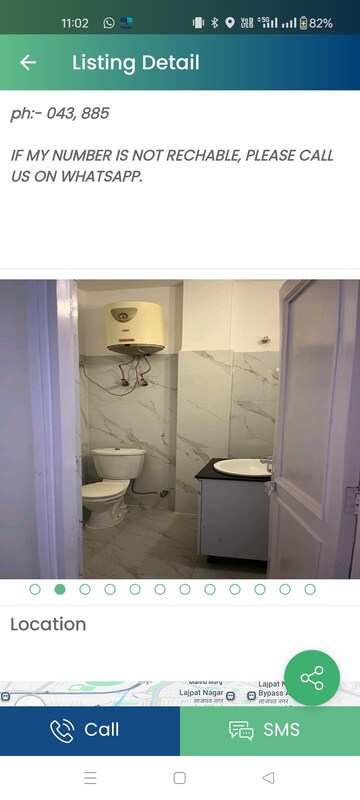 Bathroom in 1 BHK Independent House at Rajinder Nagar – for Rent