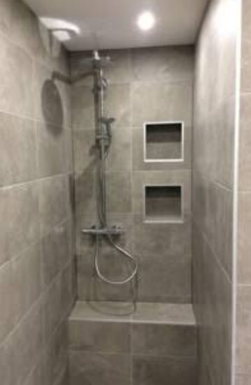 Bathroom in 3 BHK Builder Floor at Rattan Apartment, Khanpur – for Rent