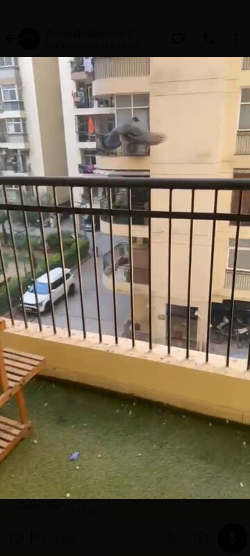 Balcony in 3 BHK Apartment at Uninav Heights Phase I, Raj Nagar Extension – for Rent