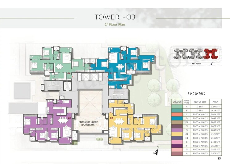 Floor Plan, prestige-elm-park 3.5 Bedroom 2043 Sq.Ft. Apartment In Whitefield Bangalore 8636354