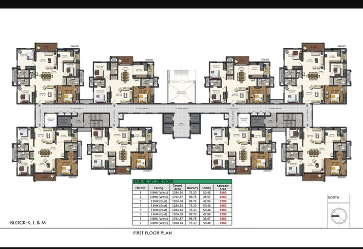 Floor Plan, aparna-sarovar-zenith 3 Bedroom 2260 Sq.Ft. Apartment In Nallagandla Hyderabad 8636503