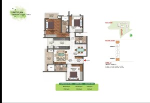 Floor Plan in 3 BHK Apartment at Brigade Sanctuary, Sarjapur Road – for Sale