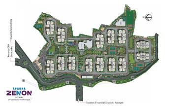 Master Plan in 3 BHK Apartment at Aparna Zenon, Puppalaguda – for Sale