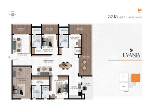 Floor Plan in 4 BHK Apartment at AVR Evania, Kokapet – for Sale