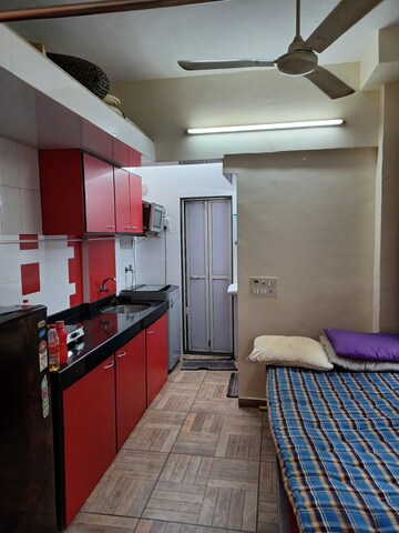 Kitchen in 1 RK Apartment at Navbharat Sahyog CHS, Goregaon East – for Rent
