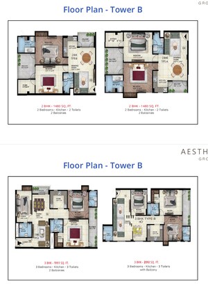 Floor Plan in 2 BHK Apartment at Sector 107 – for Sale