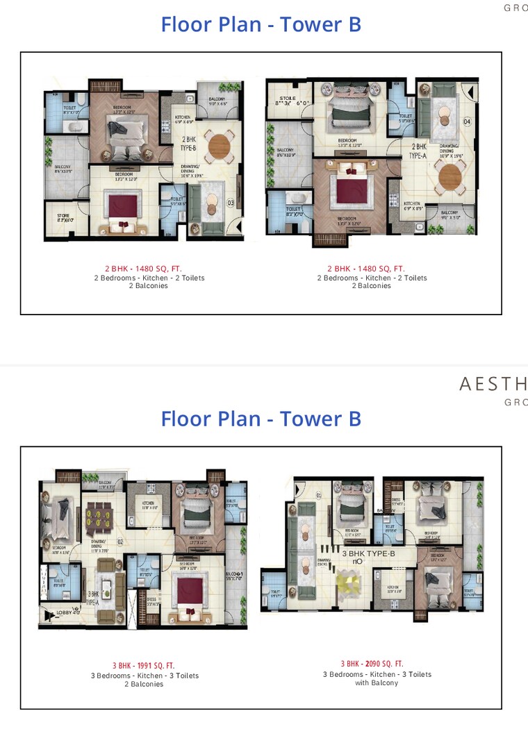 Floor Plan, sector 107 2 Bedroom 1337 Sq.Ft. Apartment In Sector 107 Noida 8637416