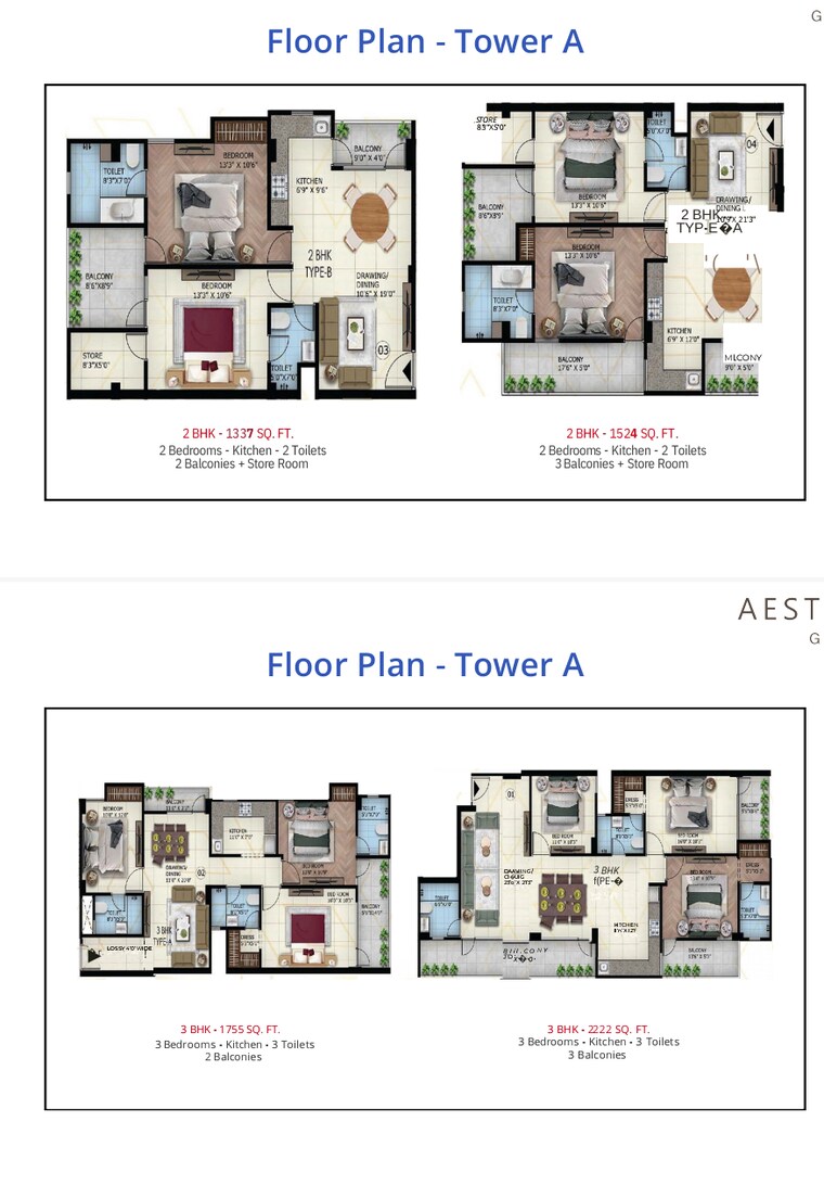 Floor Plan, sector 107 2 Bedroom 1337 Sq.Ft. Apartment In Sector 107 Noida 8637416