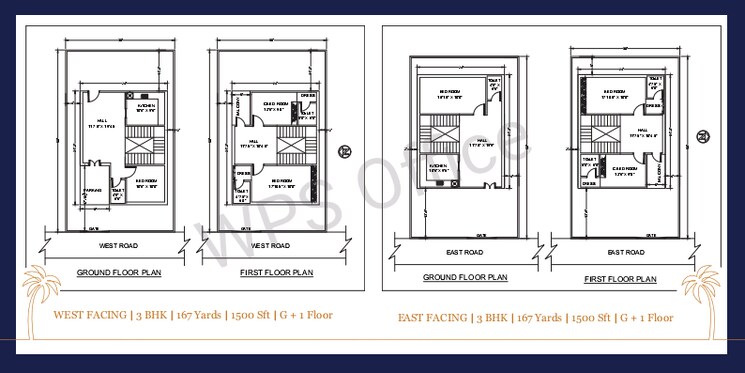 Floor Plan, peram-signature-park 3 Bedroom 1500 Sq.Ft. Villa In Girmapur Hyderabad 8637727