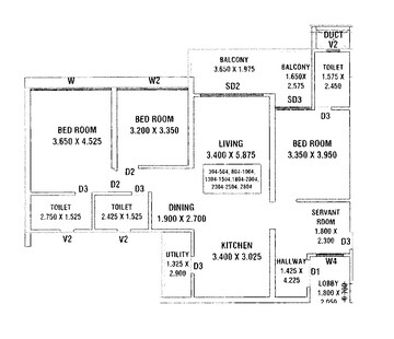 Floor Plan in 3 BHK Apartment at Goel Ganga Imperia, Nibm Annexe – for Sale