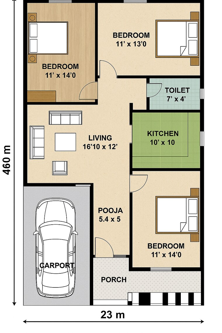 Floor Plan, haridwar road 3 Bedroom 1200 Sq.Ft. Independent House In Haridwar Road Dehradun 8639988