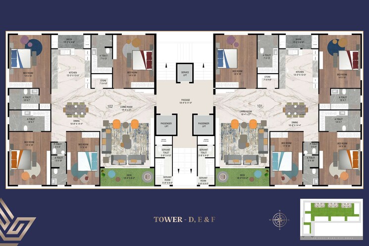 Floor Plan, vesu 4 Bedroom 4800 Sq.Ft. Builder Floor In Vesu Surat 8640382