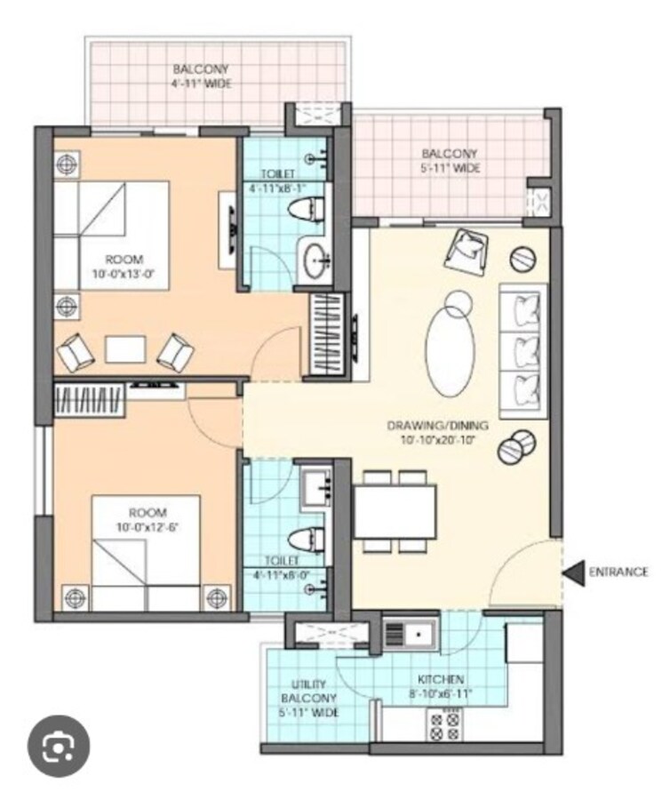 Floor Plan, m3m-sky-city 3 Bedroom 2054 Sq.Ft. Apartment In Sector 65 Gurgaon 8640526