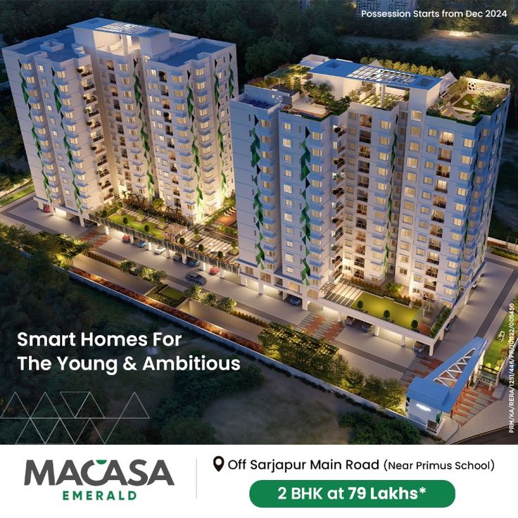 2 BHK + Study Room 1088 Sq.Ft. Apartment in Mana Macasa Emerald