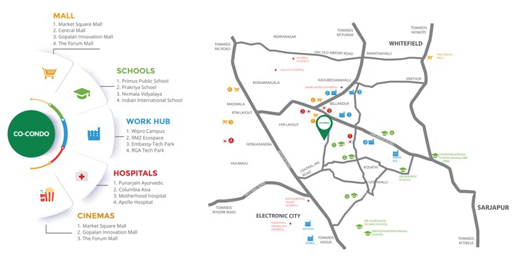 Map Location, mana-macasa-emerald 2 Bedroom 1060 Sq.Ft. Apartment In Choodasandra Bangalore 8640664