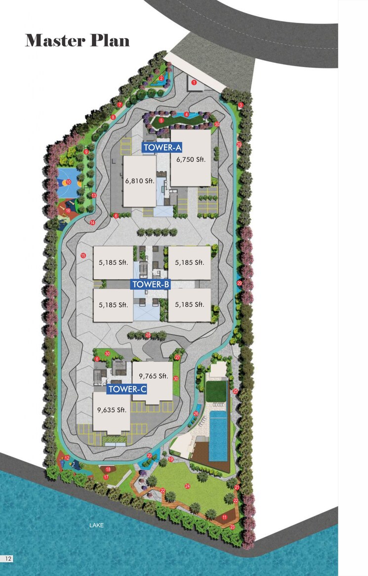 Master Plan, sri-the-marquise 5 Bedroom 9635 Sq.Ft. Penthouse In Kokapet Hyderabad 8640847