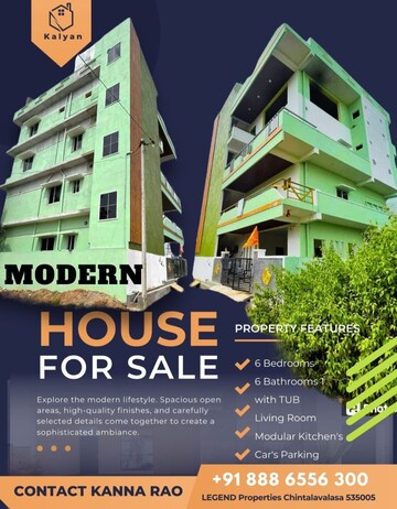 6+ BHK Independent House – Exterior View View at Chintalavalasa - for Sale
