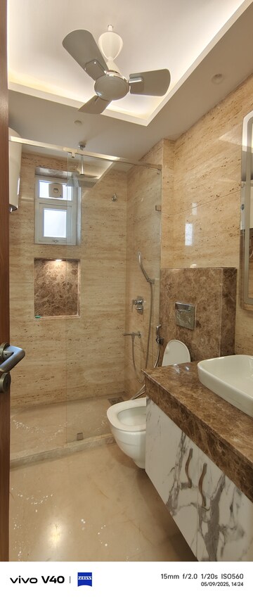 Bathroom in 4 BHK Builder Floor at RWA Hauz Khas Block C 5, Hauz Khas – for Rent