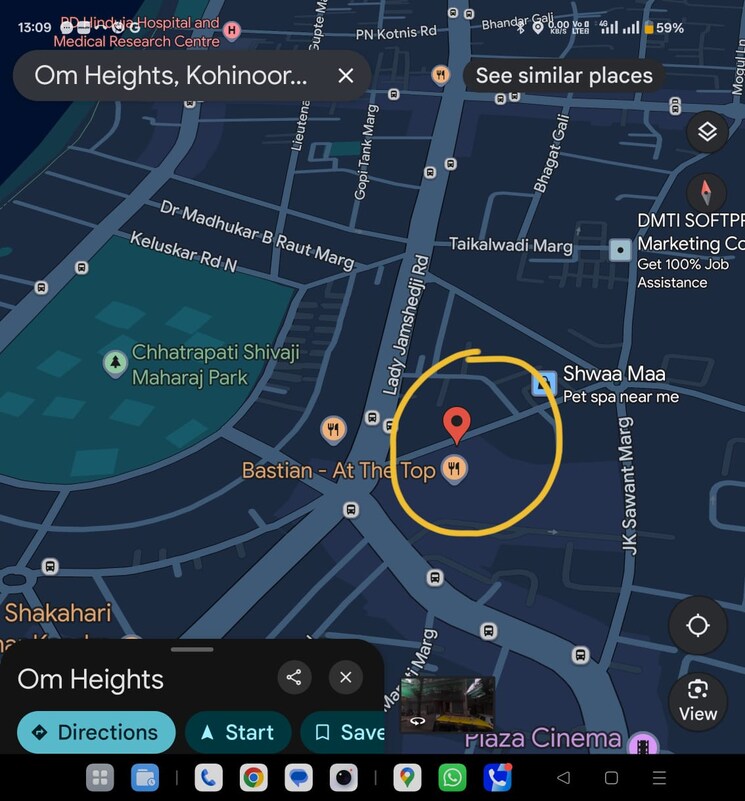 Map Location, om-heights-dadar 3 Bedroom 1400 Sq.Ft. Apartment In Dadar West Mumbai 8641422