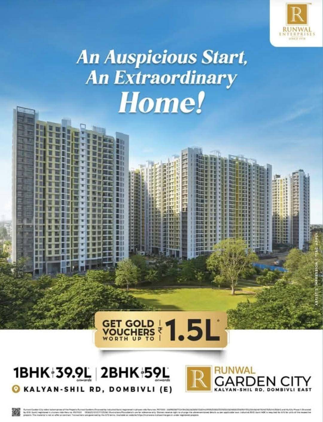 1 BHK Apartment For Sale in Runwal Gardens