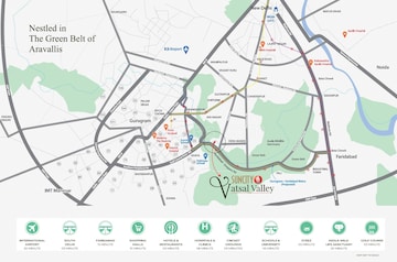 3 BHK Apartment – Map Location View at Suncity Vatsal Valley, Gwal Pahari - for Rent