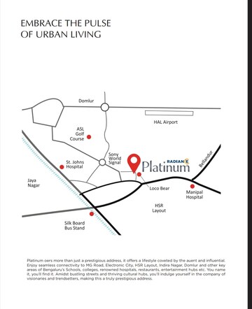 3 BHK Apartment – Map Location View at Radiance Platinum, Koramangala - for Sale