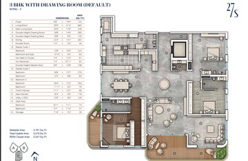 3.5 BHK Apartment For Sale in Nestled 27 Summit, Sampangiram Nagar