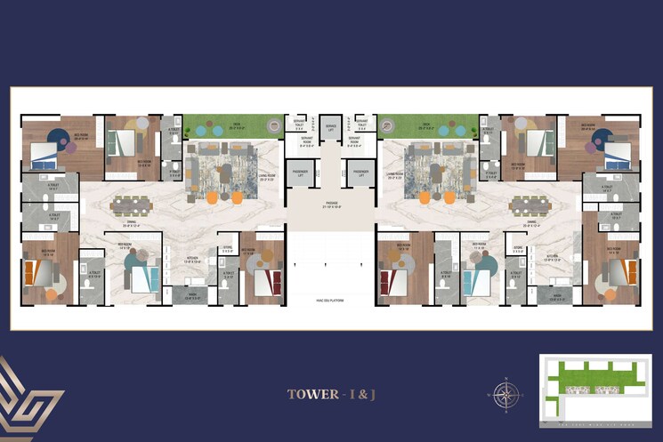 Floor Plan, vesu 5 Bedroom 5700 Sq.Ft. Apartment In Vesu Surat 8646679