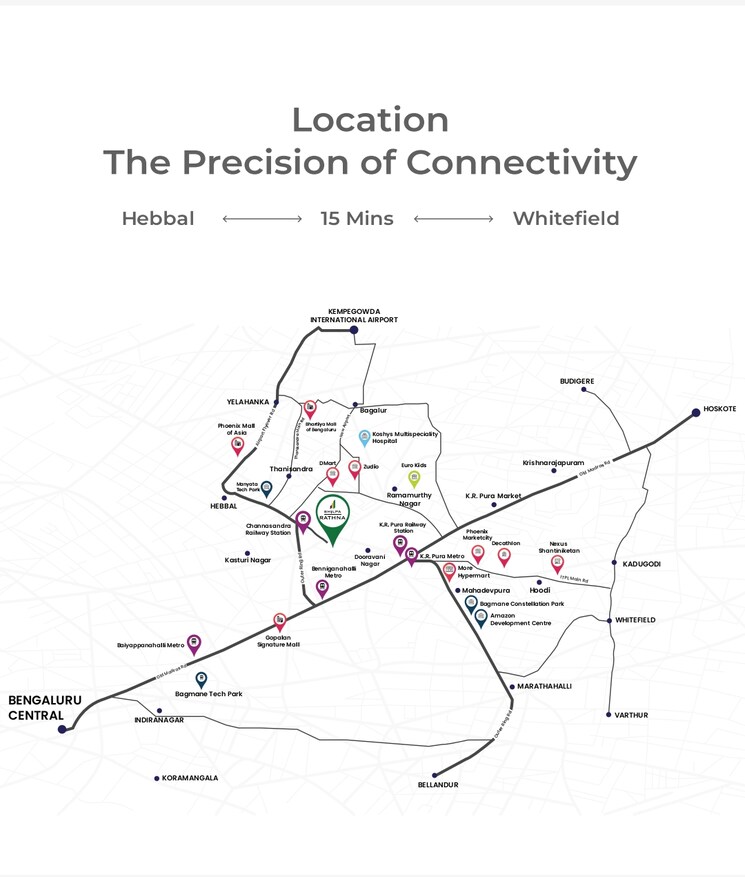 Map Location, shilpa-rathna 3 Bedroom 1849 Sq.Ft. Apartment In Kasturi Nagar Bangalore 8647759
