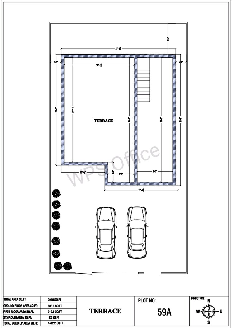 Floor Plan, panjappur 2.5 Bedroom 1400 Sq.Ft. Villa In Panjappur Trichy 8648562