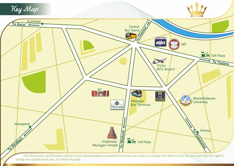 Map Location, panjappur 2.5 Bedroom 1400 Sq.Ft. Villa In Panjappur Trichy 8648562