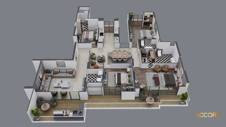 Floor Plan, aurum-alumni-accord 4 Bedroom 3025 Sq.Ft. Apartment In Sector 25 Yamuna Expressway Greater Noida 8650245