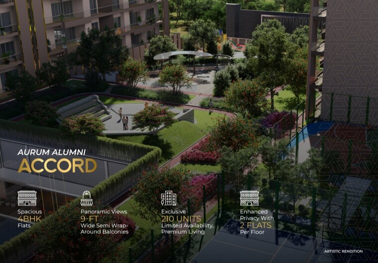 Garden, aurum-alumni-accord 4 Bedroom 3025 Sq.Ft. Apartment In Sector 25 Yamuna Expressway Greater Noida 8650245