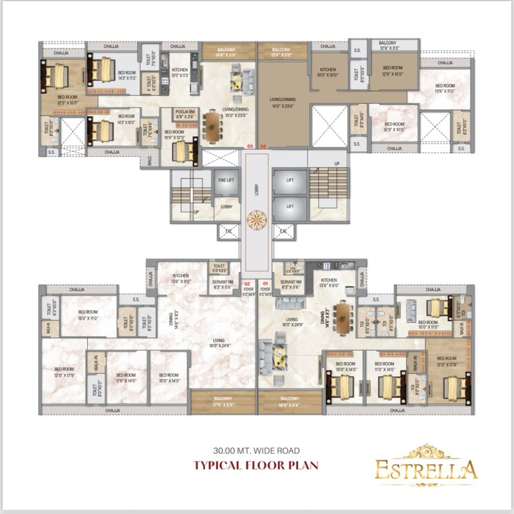 Floor Plan, kharghar sector 11 3 Bedroom 2127 Sq.Ft. Apartment In Kharghar Sector 11 Navi Mumbai 8651574